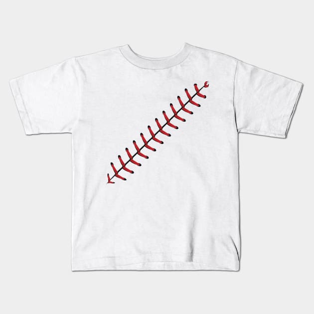 Baseball Lace Kids T-Shirt by AnnArtshock